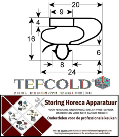 132902140 - Koeldeurrubber B 568mm L 1640mm steekmaat - TEFCOLD