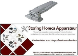 214700595 - Scharnier type 720 overslag 27mm totale hoogte 38,5mm overslag draagcapaciteit 30kg koelcel en vriescel