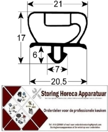 4899235 - Koeldeurrubber L1 1015mm L2 1905mm met magneet Buitenmaat 4-zijden