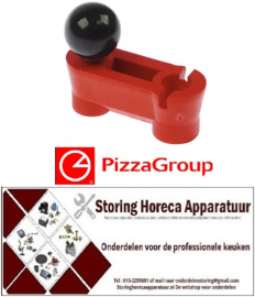 H162694566 - Houder voor deeguitroller ø 10mm H 20mm LA 32mm rood PIZZAGROUP