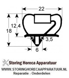 921900012 - Koeldeurrubber profiel 9237 B 645mm L 1535mm steekmaat deur koeltechniek ( Electrolux, Whirlpool, Zanussi )