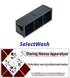 603226074 - Elementhouder drievoudig zwart voor drukknop SELECT WASH SW403
