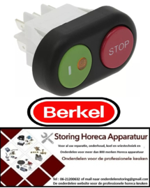 763345712 - Drukschakelaar inbouwmaat 30x22mm rond rood/groen 2CO 250V 16A Stop / I  BERKEL