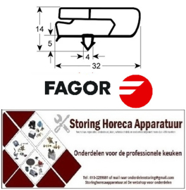 153902188 - Koeldeurrubber B 370mm L 548mm steekmaat voor koelwerkbank FAGOR