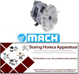 711500038 - Waspomp ingang ø 45mm uitgang ø 40mm type 3911.1425 230V 50Hz fasen 1 0,55kW 0,75PS L 205mm voor vaatwasser MACH