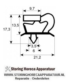 068900310 - Koeldeurrubber profiel 9048 B 677mm L 1512mm steekmaat deur BARON