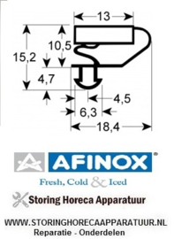 228900933 -  Koeldeurrubber buitenmaat B 436mm L 616mm steekmaat B1 426mm L1 606mm AFINOX