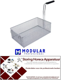 554970300 - Friteusekorf L1 390mm B1 235mm H1 120mm L2 560mm H3 300mm staal verchroomd MODULAR