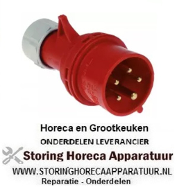 299550210 - Stekker C-Form  CEE recht 5-polig contact 3P+N+PE max. 16A max. spanning 400V bescherming IP44