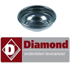 0337.50000.31 -  Koffiefilter ø 70mm inbouw ø 60mm H 24,5mm kopjes 1 hoeveelheid koffie 7g gaten ø 0,4mm DIAMOND COMPACT