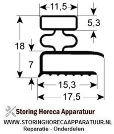 178901078 - Koeldeurrubber B 805mm - L 1552mm buitenmaat AFINOX