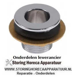 04140515041 - Afvoerventiel grootte 3/4" totale hoogte 30mm AD ø 38mm messing verchroomd