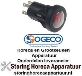 289346287 - Drukschakelaar tastend inbouwmaat ø16mm rond rood 1NO 250V 3A verlicht SOGECO
