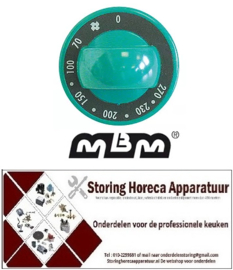 H2611110795 - Knop oven ø 70mm as ø 6x4,6mm MBM 70 t/m 270 graden