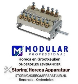 123300269 -Nokkenschakelaar 7 schakelstanden 16A schakelvolgorde 0-1-2-3-4-5-6 as ø 6x4,6mm Modular