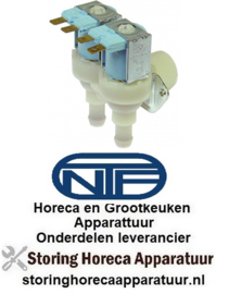 114370437 -Magneetventiel dubbel haaks 230VAC ingang 3/4" ingang 10l/min uitgang 1,2l/min DN10 t.max. 90°C NTF