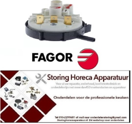 153541302 -Pressostaat drukbereik 40/15mbar aansluiting 6mm ø 58mm drukaansluiting horizontaal spoeltechniek FAGOR