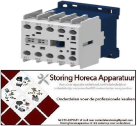 253381205 - Relais AC1 20A 240VAC (AC3/400V) 9A/4kW hoofdcontact 3NO hulpcontact 1NO ASCASO