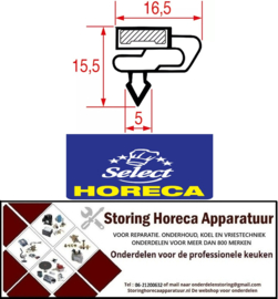 908901660 - Koeldeurrubber profiel 9156 B 420mm L 785mm steekmaat HORECA-SELECT