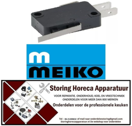 380345257 -Microschakelaar met hendel bediend door hendel 250V 16A 1CO aansluiting vlaksteker 6,3mm L 29mm Meiko