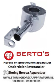 11832279300 - Pijpbrander inbouwpositie links rond voor gas friteuse  BERTO'S GL10+10M