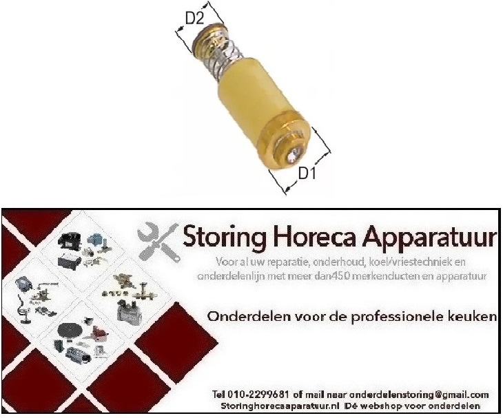 179101040 - Magneetspoel hoge temperatuur L 35mm D1 ø 15,4mm D2 ø 11mm passend voor PEL20-21-JUNKERS-EGA