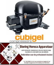 541605365 -Compressor koelmiddel R290 type NBC30RA 220-240V 50Hz HMBP 1/10HP cilinderinhoud 3,1cm³ Cubigel