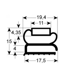 063902557 - Koeldeurrubber profiel 9207 B 494mm L 753mm buitenmaat GAMKO