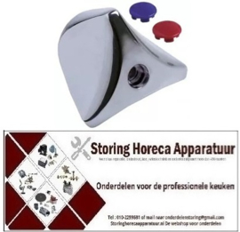 886547965 - Knop driekantgreep koud-warmwater rood-blauw