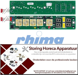 263360814 - Displayprintplaat vaatwasser L 205mm B 40mm passend voor RHIMA WD-6