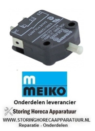 746345247 -Microschakelaar met drukstift pen bediend 250V 6A 2NO aansluiting vlaksteker 6,3mm Meiko