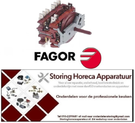 447347874 -Draaischakelaar 5 0-1-2-3-4 contactset 10 type 46RCTH 400V 16A as ø 6x4,6mm as L 23mm FAGOR