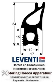 10330300135 - Deurrubber B 490mm L 690mm buiten steekmaat passend voor LEVENTI