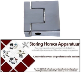 136690432 - Zijkant deurscharnier L 75mm B 22,5mm bevestigingsafstand 53mm aanslag links/rechts