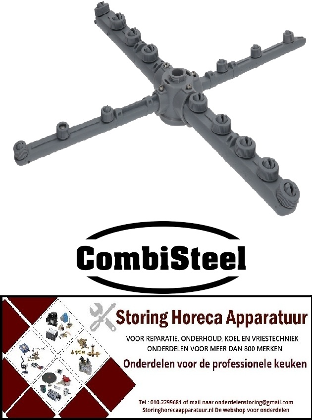825518269 - Was- en naspoelarm wassen L 495mm spoelen L 490mm wassproeiers 9 spoelsproeiers  voor vaatwasser COMBISTEEL