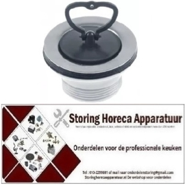 229515141 - Afvoerventiel grootte 1 1/2" RVS/kunststof ø 70mm met stop ø45,5mm