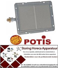 881104281 - Keramischebrander L 216mm B 160mm brandbereik 177x125 pijpaansluiting ø 8mm POTIS