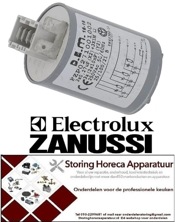 343365050 - Ontstoringsfilter 250V voor vaatwasser ELECTROLUX LS/3DP