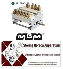 214300106 -Nokkenschakelaar 7 schakelstanden 1NO/2CO schakelvolgorde 0-1-2-3-4-5-6 32A as ø 6x4,6mm MBM