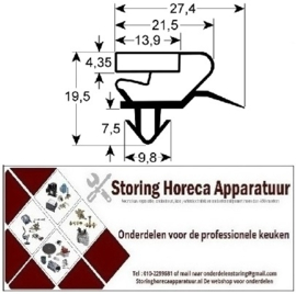 669398-M - Koeldeurrubber L 458 mm x B 283 mm Steekmaat