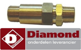 20665000010-  Terugslagventiel ingang 3/8" uitgang 3/8" L 40mm DIAMOND AROMA