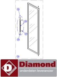 63112138917 - Deur met glas met handvat compleet voor de koelkast DIAMOND PV400X/G-R6