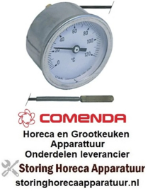 445541065 - Thermometer inbouw ø 52mm t.max. 120°C 0 tot +120°C voeler ø 6,5mm voeler L 28mm COMENDA