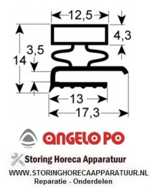 056900705 - Koeldeurrubber profiel 9140 - B 295mm - L 380mm buitenmaat Angelo - po