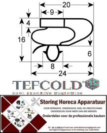 199902113 - Koeldeurrubber B 735mm L 1775mm steekmaat - TEFCOLD