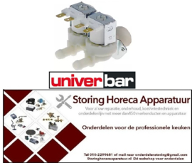 516370021 -Magneetventiel dubbel recht 230VAC ingang 3/4" uitgang UNIVER -BAR