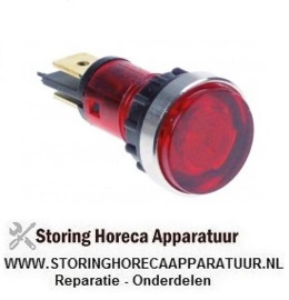 033359026 - Signaallamp ø 12mm 230V rood aansluiting vlaksteker 6,3mm model CM/5