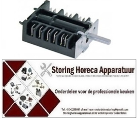 213300119 - Voorzetschakelaar 6-schakelstanden 5NO schakelvolgorde 0-1-2-3-4-5 16A as ø 6x4,6mm