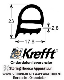 2417.6501207.04 - Deurrubber B 480mm L 725mm buitenmaat KREFFT OVEN GG10.11NT
