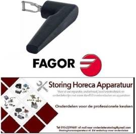 190 692752 -Deurgreep L 200mm B 50mm greep ø 50mm veerlengte 55mm ingeschroefd zwart FAGOR
